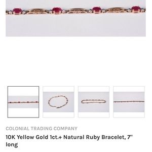 VINTAGE 10k GOLD RUBY & DIAMOND TENNIS BRACELET